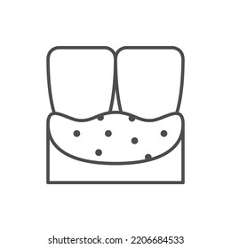 Dental tartar line outline icon