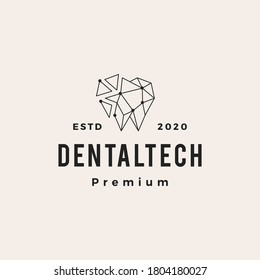 dental tech hipster vintage logo vector icon illustration