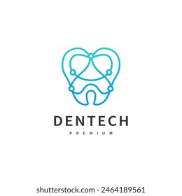 ilustración de diseño de logotipo de icono de tecnología dental 2