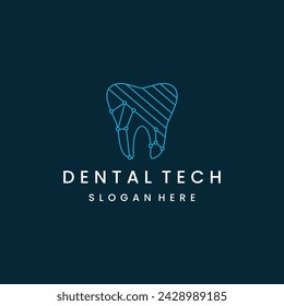 dental tech logo vector design template