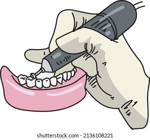  Dental technician creates removable dental prostheses