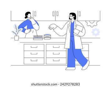 Dental technician laboratory abstract concept vector illustration. Dental technician making crowns and bridges in laboratory, oral medicine, prosthodontics industry abstract metaphor.