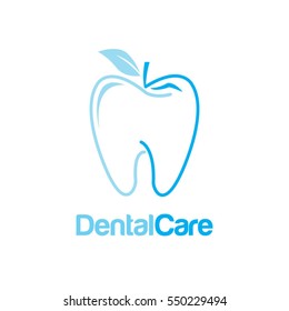 Dental Teeth With Apple Shape Logo Sign Symbol Icon