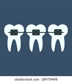 dental teeth braces, medical concept