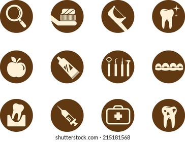 Dental and teeth care icon set