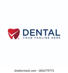 Dental or teeth or Tooth and checklist image graphic icon logo design abstract concept vector stock. Can be used as a symbol related to oral care or health