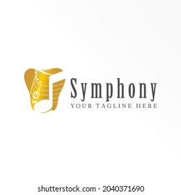 Dental teeth or tooth free with Not e song image graphic icon logo design abstract concept vector stock. Can be used as a symbol related to Music or health.