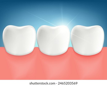 Dental teeth whitening. Tooth veneers. Stock vector illustration