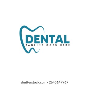 Dental text based logo design, Vector image
