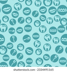 Dental Theme Seamless Pattern - Fancy teeth, repeating patterns. Vector illustration
