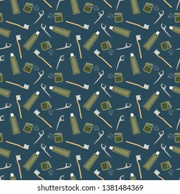 Dental Theme Seamless Pattern - Dental hygiene repeating pattern design