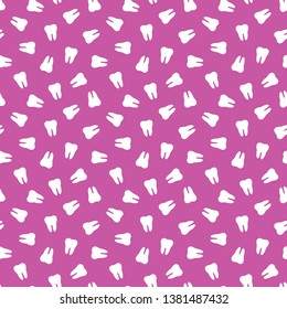 Dental Theme Seamless Pattern - Quirky teeth repeating pattern design