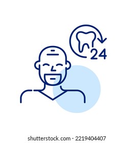 Dental therapist working at 24 hour medical centre. Pixel perfect, editable stroke line icon