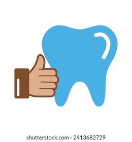 Dental thumb icons, minimalist vector illustration and transparent graphic element. Isolated on white background