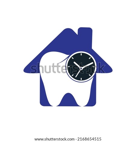 Dental time vector logo design template. Human tooth and clock icon design.	