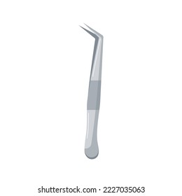 Dental tool cotton pliers forceps icon isolated on white background. Stomatology instrument tweezers -  Dentist tools flat design cartoon style vector illustration.