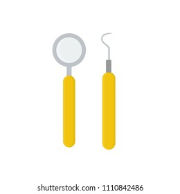 dental tool icon in flat style isolated vector illustration on white transparent background