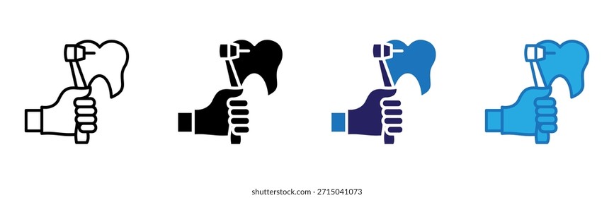 Icono de herramienta dental Multi Style Ilustración vectorial