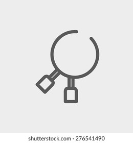 Dental tool icon thin line for web and mobile, modern minimalistic flat design. Vector dark grey icon on light grey background.