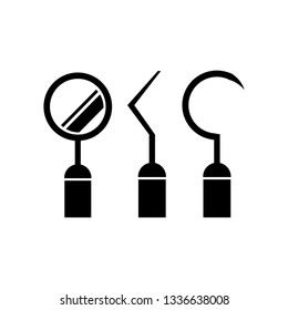 Dental tool set. Vector icon. 