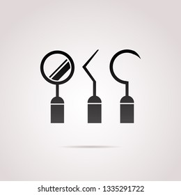 Dental tool set. Vector icons.