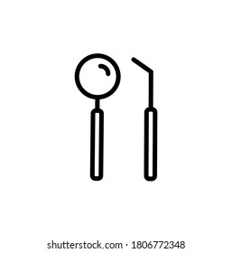 Dental tool simple thin line icon vector illustration