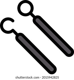 dental tool vector line colour icon