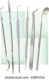 dental tools accurately spread out for the further use to destination