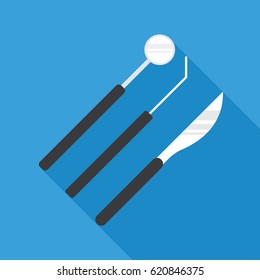 Dental tools in flat design