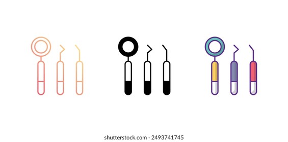 dental tools icon design with white background stock illustration