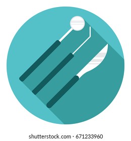 Dental tools icon in flat design