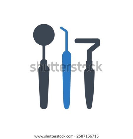 Dental Tools Icon On White Background