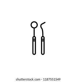 Dental Tools Icon Outline Vector