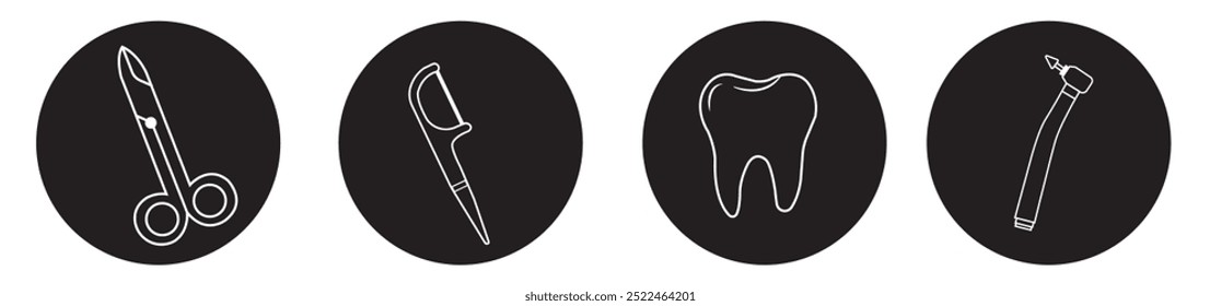 Dental tools icon set. Dental icon set vector illustration