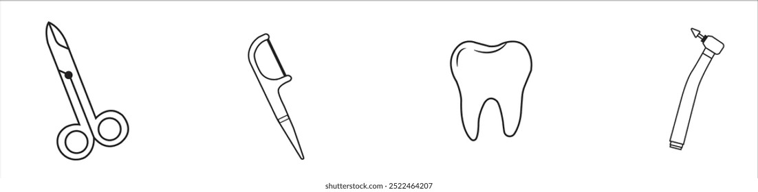 Dental tools icon set. Dental icon set vector illustration