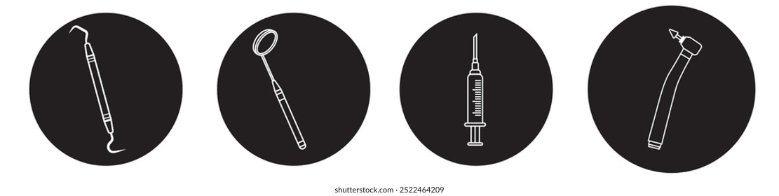 Dental tools icon set. Dental icon set vector illustration