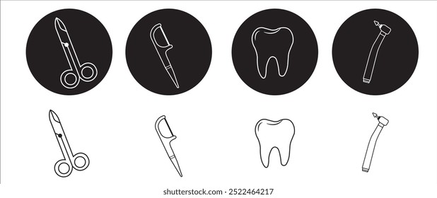 Dental tools icon set. Dental icon set vector illustration