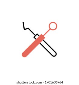 herramientas dentales icono ilustración vectorial diseño moderno. aislado sobre fondo blanco