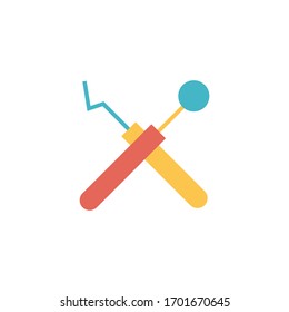 dental tools icon vector illustration flat style design. isolated on white background