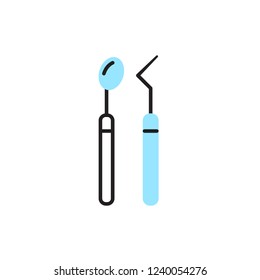 dental tools icon vector with modern style. dental icon