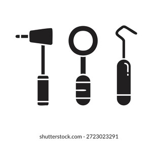 dental tools icons set vector illustration