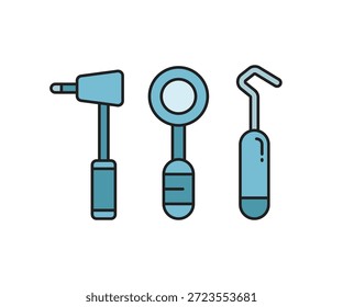 dental tools icons set vector illustration