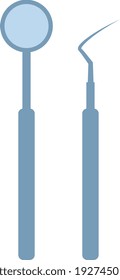 Dental tools, illustration, vector on white background.