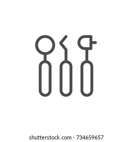 Dental tools line icon