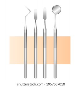 Dental Tools - Mouth Mirror and Sickle Probe - Stock Illustration as EPS 10 File