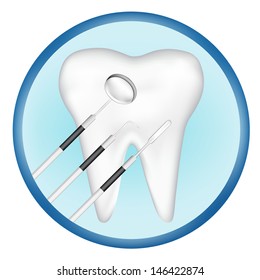 dental tools and tooth design element. eps10 mesh vector illustration