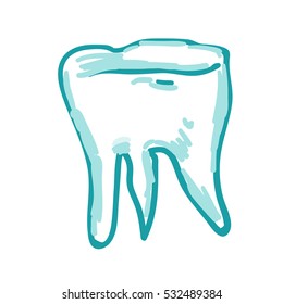 Dental tooth close up picture vector illustration