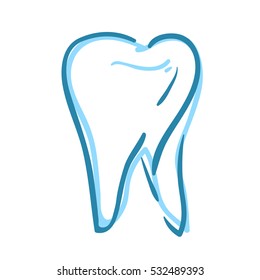 Dental tooth  in close up picture vector illustration