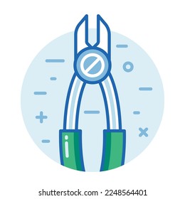Dental tooth cutter in line art design. Surgical clippers icon in line art design. Plant secateurs or pruner illustration.