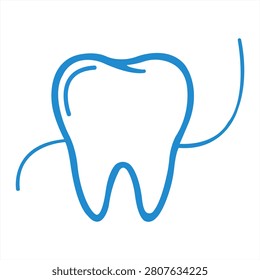 Dental tooth icon illustration featuring healthcare dentistry oral care and medical concepts for clinics patient education and creative vector design applications
